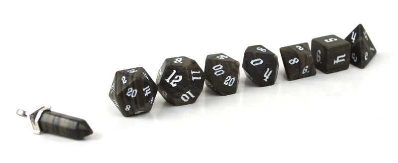 Eramosa Marble Hand Carved Semi-Precious Stone Dice Set