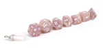 Rose Quartz Semi Precious Stone Dice Set of 7