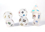 Ionized Clear Quartz Semi Precious Stone Dice Set of 7