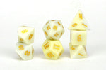 Ivory Jade Semi Precious Stone Dice Set of 7