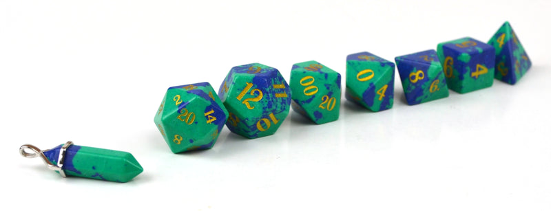 Phoenix Lapis Lazuli Semi Precious Stone Dice Set