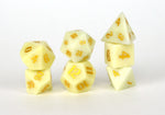 Ivory Jade Semi Precious Stone Dice Set of 7