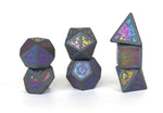 Ionized Sylvan Glyphic Raised Hematite Dice Set