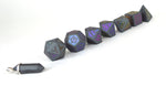 Ionized Sylvan Glyphic Raised Hematite Dice Set