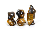 Tiger's Eye Semi Precious Stone Dice Set of 7