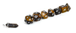 Tiger's Eye Semi Precious Stone Dice Set of 7