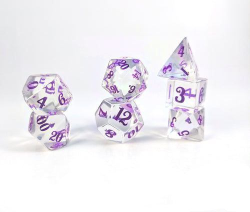Crown Crystal Purple Script Set of 7